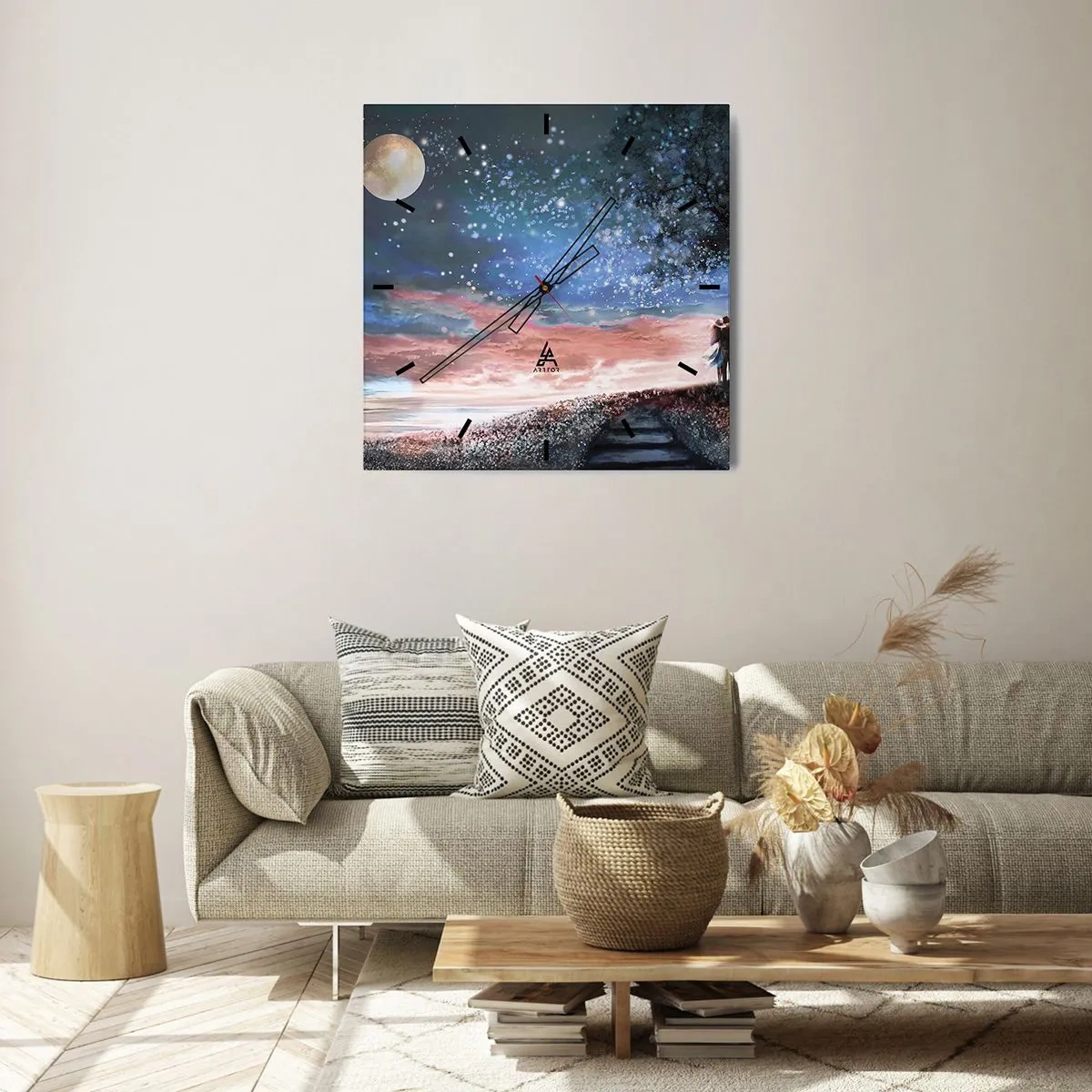 Zegar ścienny - Gwiaździsty spektakl - 40x40 cm