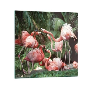 Obraz na szkle - Popołudniowe ploteczki - 30x30 cm