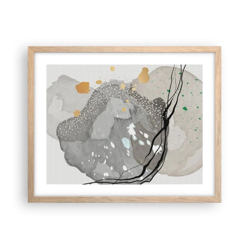 Plakat w ramie jasny dąb - Kompozycja organiczna - 50x40 cm