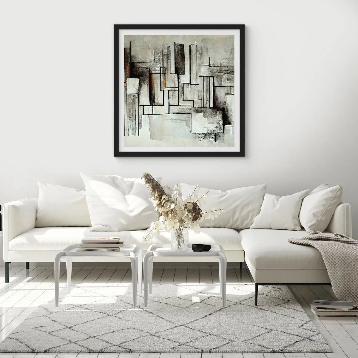 Plakat w czarnej ramie - Siła prostoty - 60x60 cm