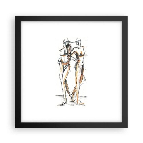 Plakat w czarnej ramie - Studium wdzięku - 30x30 cm