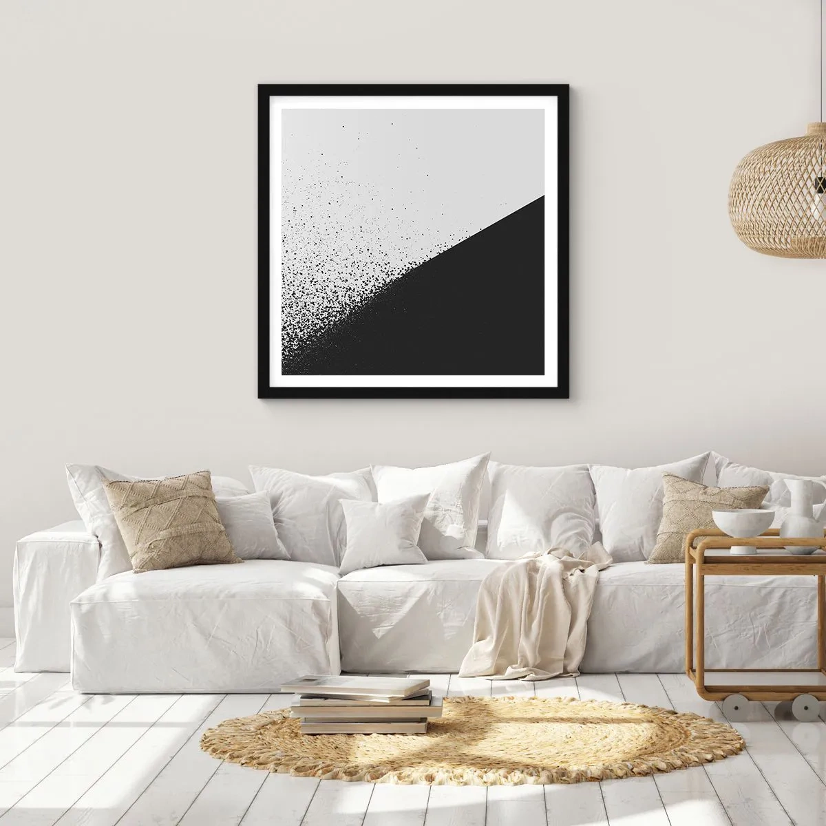 Plakat w czarnej ramie - Coraz szybciej, coraz więcej - 50x50 cm