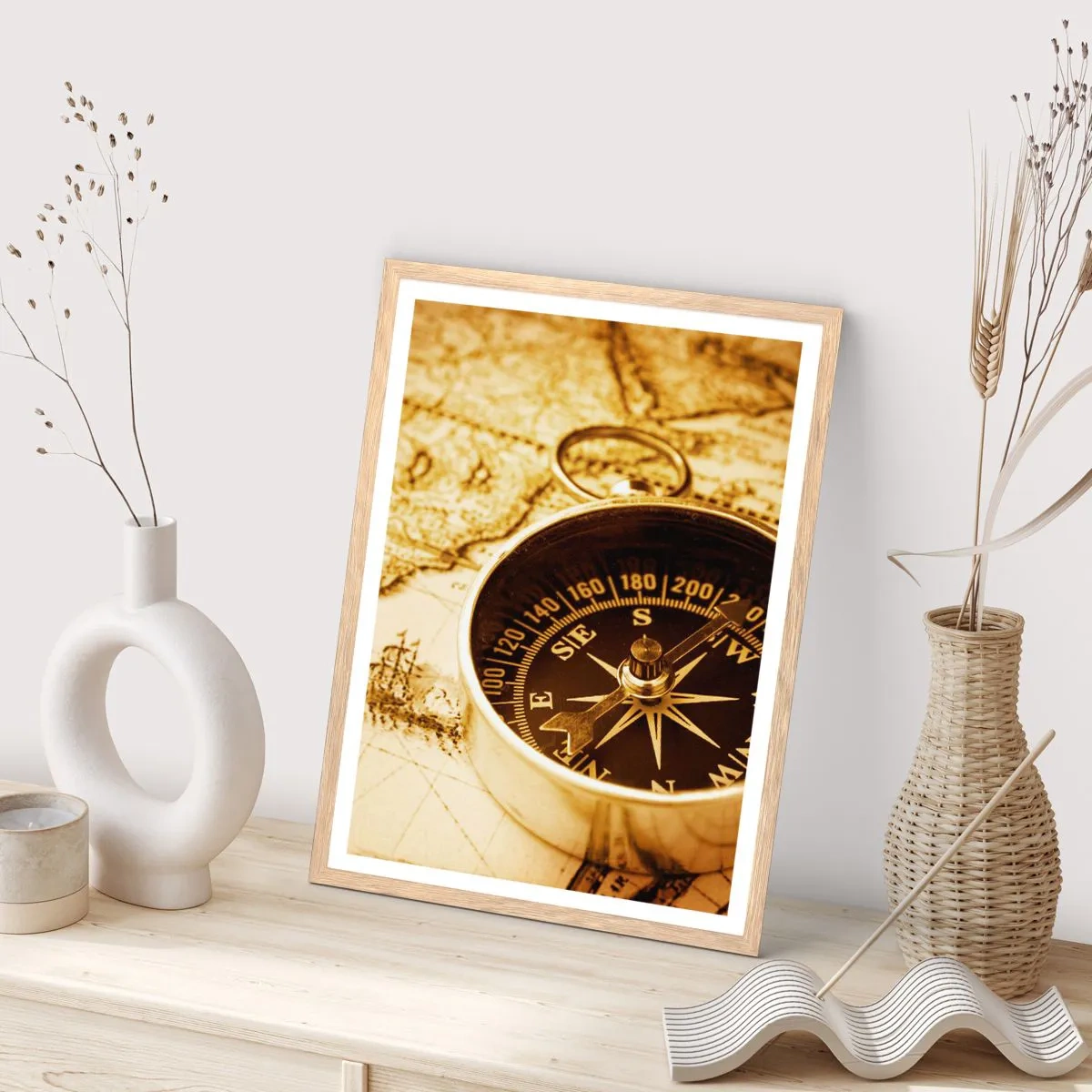 Plakat w ramie jasny dąb - Na wschód czy na zachód? - 40x50 cm