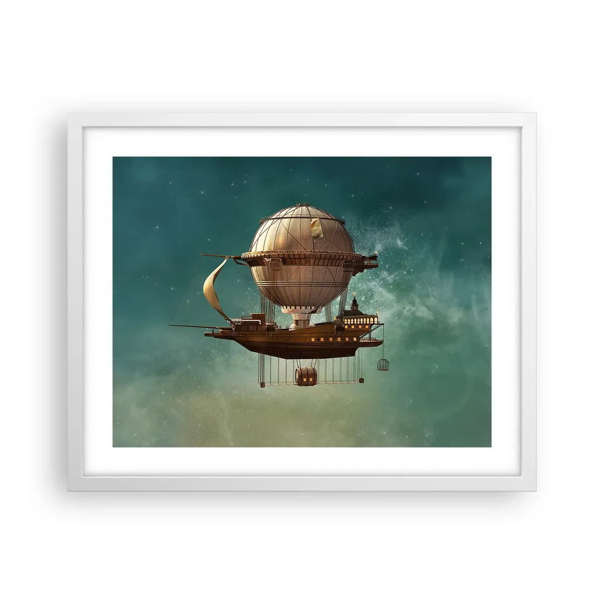 Plakat w białej ramie - Juliusz Verne pozdrawia - 50x40 cm