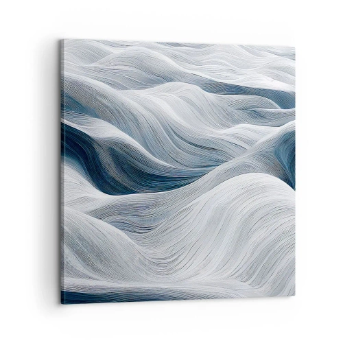 Obraz na płótnie - Biało-błękitne fale - 60x60 cm