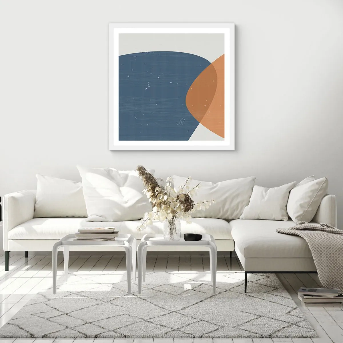 Plakat w białej ramie - Owale i wpływy - 30x30 cm