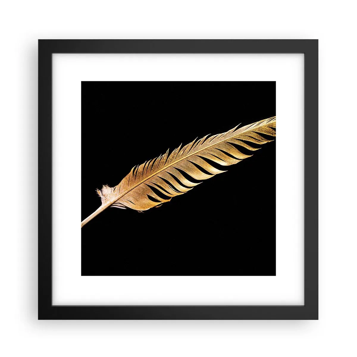 Plakat w czarnej ramie - Nie lada piórem opatrzony… - 30x30 cm