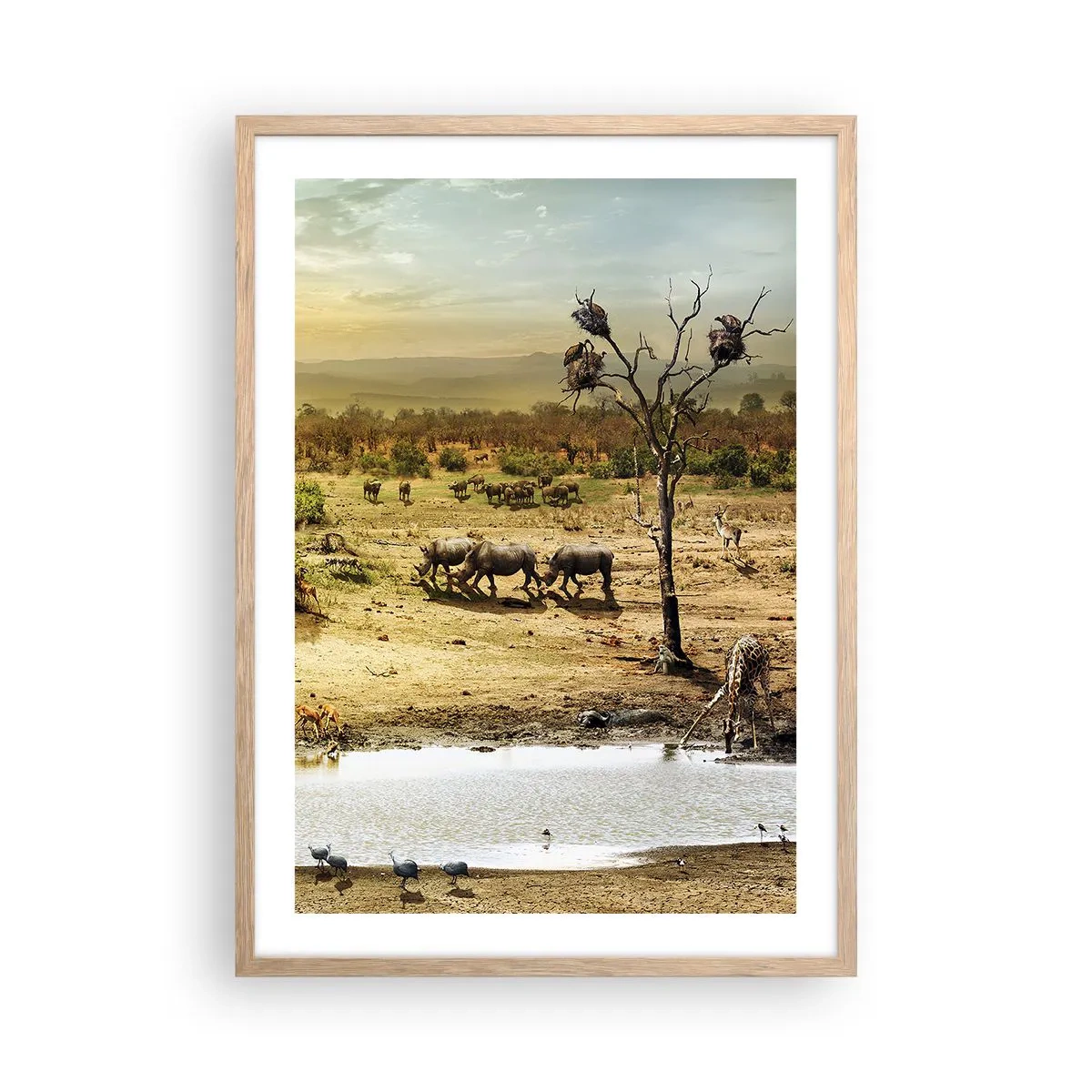Plakat w ramie jasny dąb - "Z Edenu zaś wypływała rzeka…" - 50x70 cm