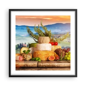 Plakat w czarnej ramie - Włoska radość życia - 50x50 cm