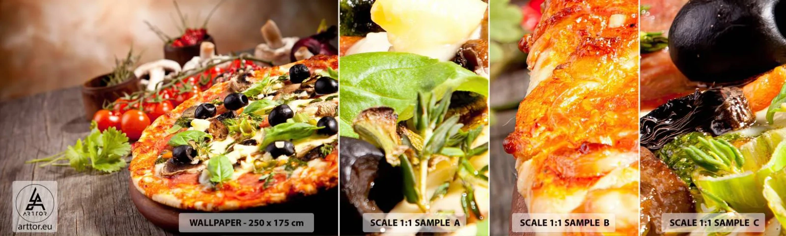 Fototapeta Próbka Standard Eco - Z tellurycznych ingrediencji - Gastronomia, Pizza, Włochy - 100x30 cm
