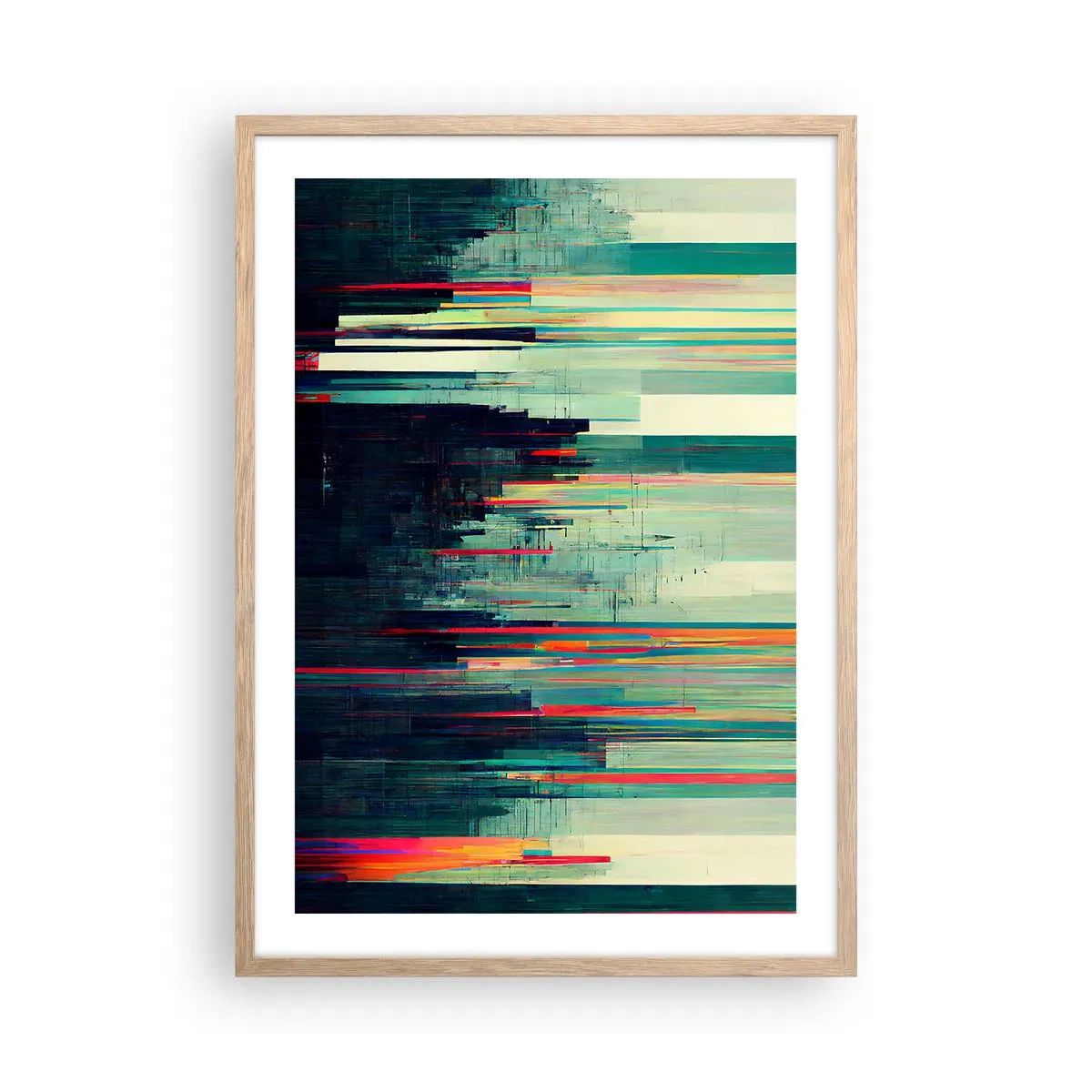 Plakat w ramie jasny dąb - Futurystyczne miasto - 50x70 cm