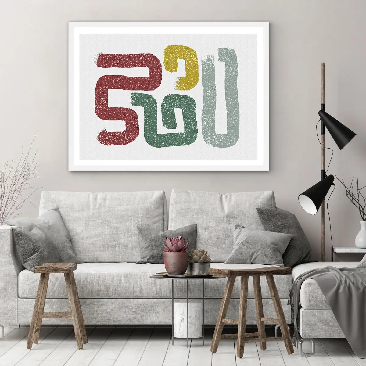 Plakat w białej ramie - W nieznanym języku - 70x50 cm