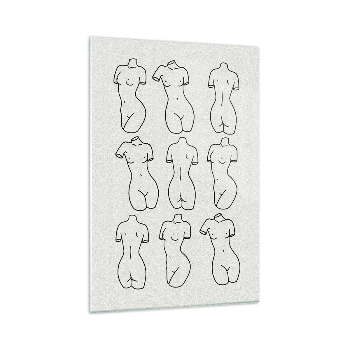 Obraz na szkle - Minimalistyczna grafika przedstawiająca nagie kobiece sylwetki - 80x120cm - Tylko Wenus - Nowoczesna dekoracja ścienna do salonu i sypialni ARTTOR