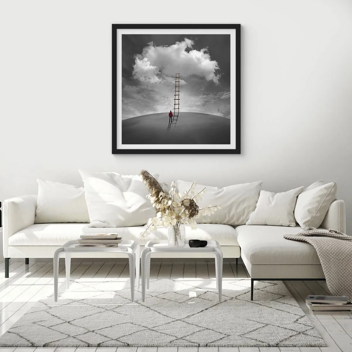 Plakat w czarnej ramie - Wszystko możliwe - 30x30 cm