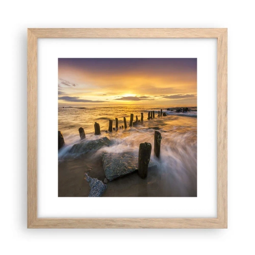 Plakat w ramie jasny dąb - Surowe piękno Bałtyku - 30x30 cm