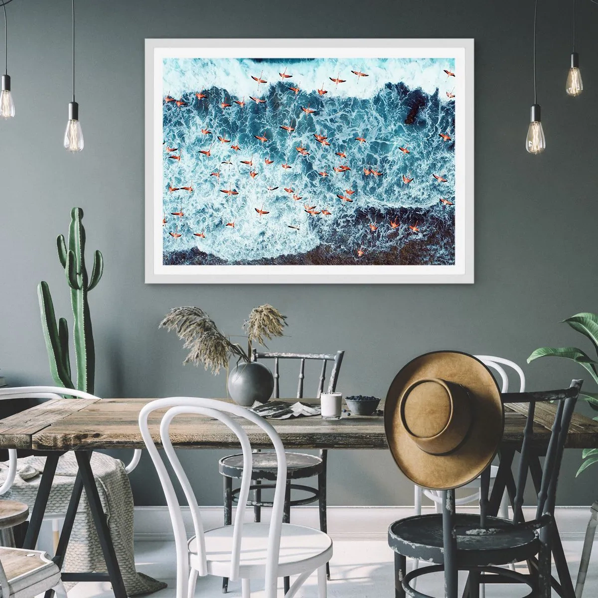 Plakat w białej ramie - Nadmorska parada - 40x30 cm