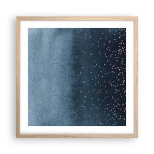 Plakat w ramie jasny dąb - Kompozycja – niebieskie fazy - 50x50 cm