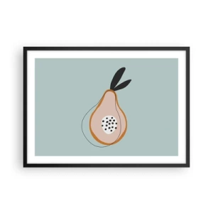 Plakat w czarnej ramie - Abstrakcyjna gruszka na jasnym tle - 70x50cm - Przeniknąć w naturę rzeczy - Nowoczesna dekoracja ścienna do salonu i sypialni ARTTOR