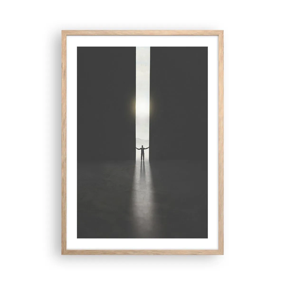 Plakat w ramie jasny dąb - Krok do jasnej przyszłości - 50x70 cm