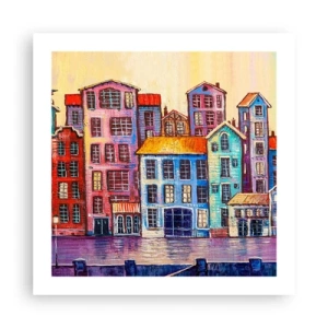 Plakat - Miasto jak z bajki - 50x50 cm