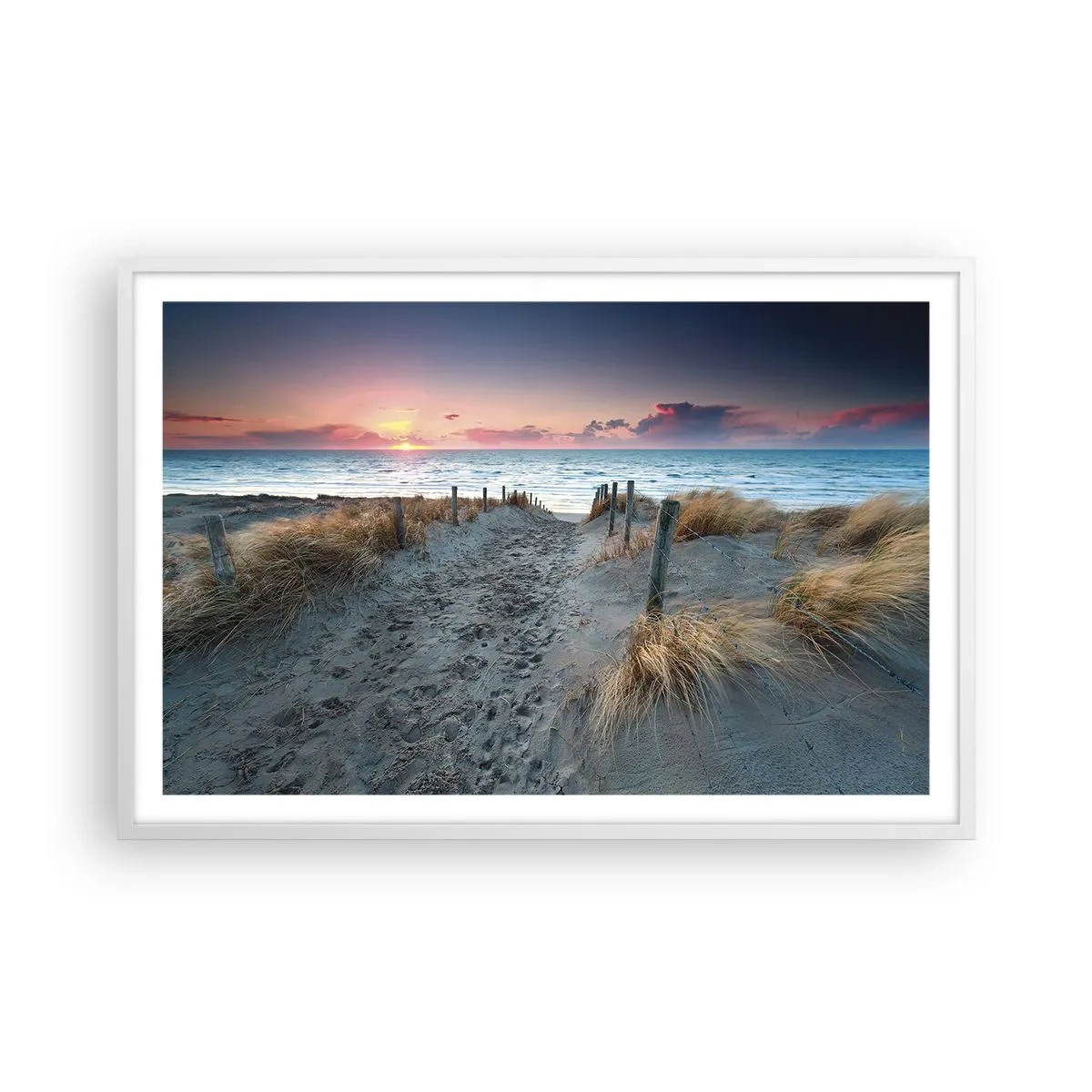 Plakat w białej ramie - Rozlałeś tęczę blasków promienistą… - 91x61 cm
