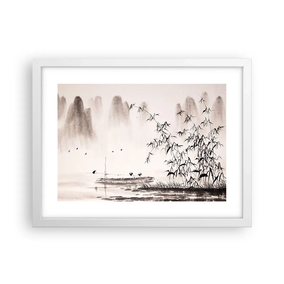 Plakat w białej ramie - Cisza ryżowych pól - 40x30 cm