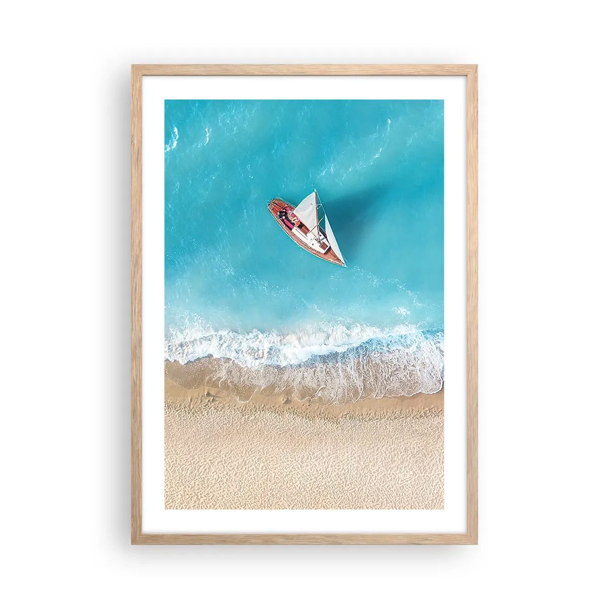 Plakat w ramie jasny dąb - Na granicy błękitu i złota - 50x70 cm