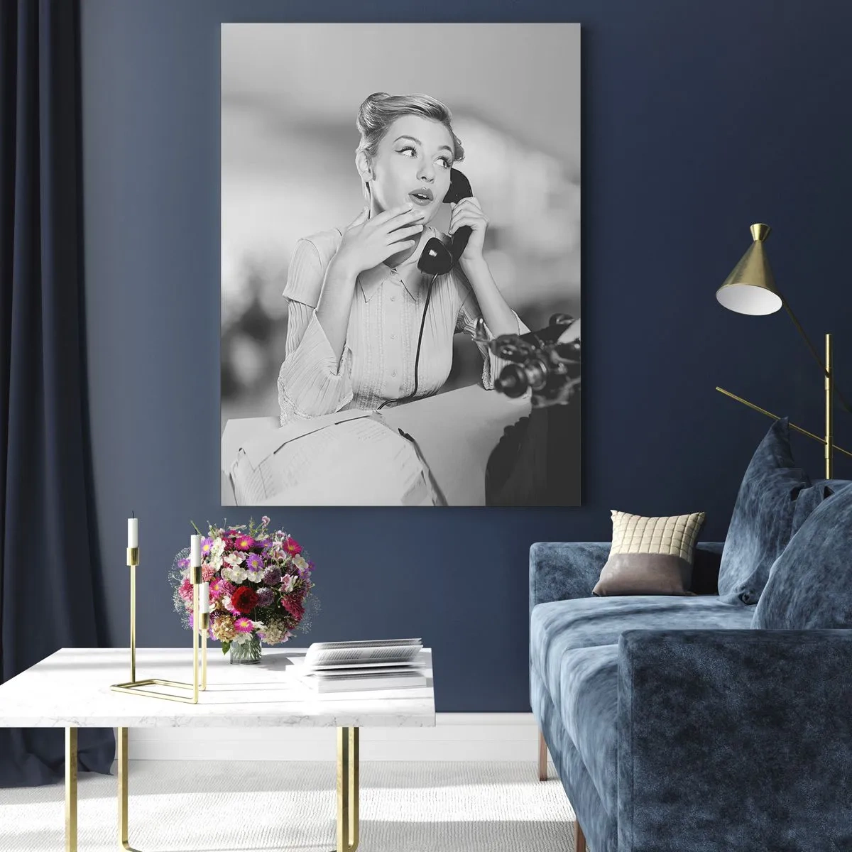 Obraz na szkle - Halo, tu lata 50. - 50x70cm - Halo, tu lata 50. - Nowoczesna dekoracja ścienna do salonu, kuchni i sypialni ARTTOR