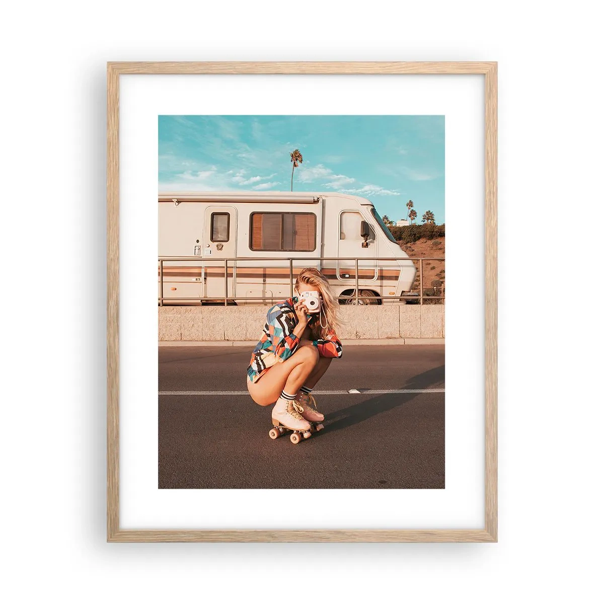 Plakat w ramie jasny dąb - Uśmiech, proszę! - 40x50 cm