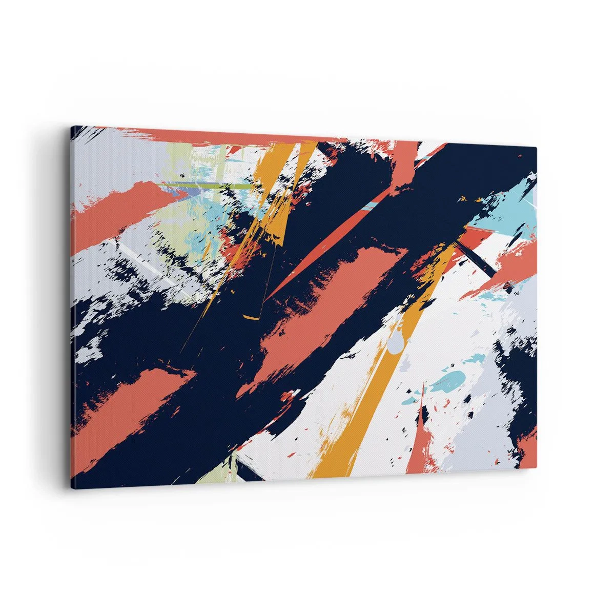 Obraz na płótnie - Abstrakcyjne pociągnięcia pędzla w żywych kolorach - 120x80cm - Kompozycja dynamiczna - Nowoczesna dekoracja ścienna do salonu, kuchni i sypialni ARTTOR