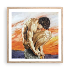 Plakat w ramie jasny dąb - Zatopiony w sobie - 60x60 cm