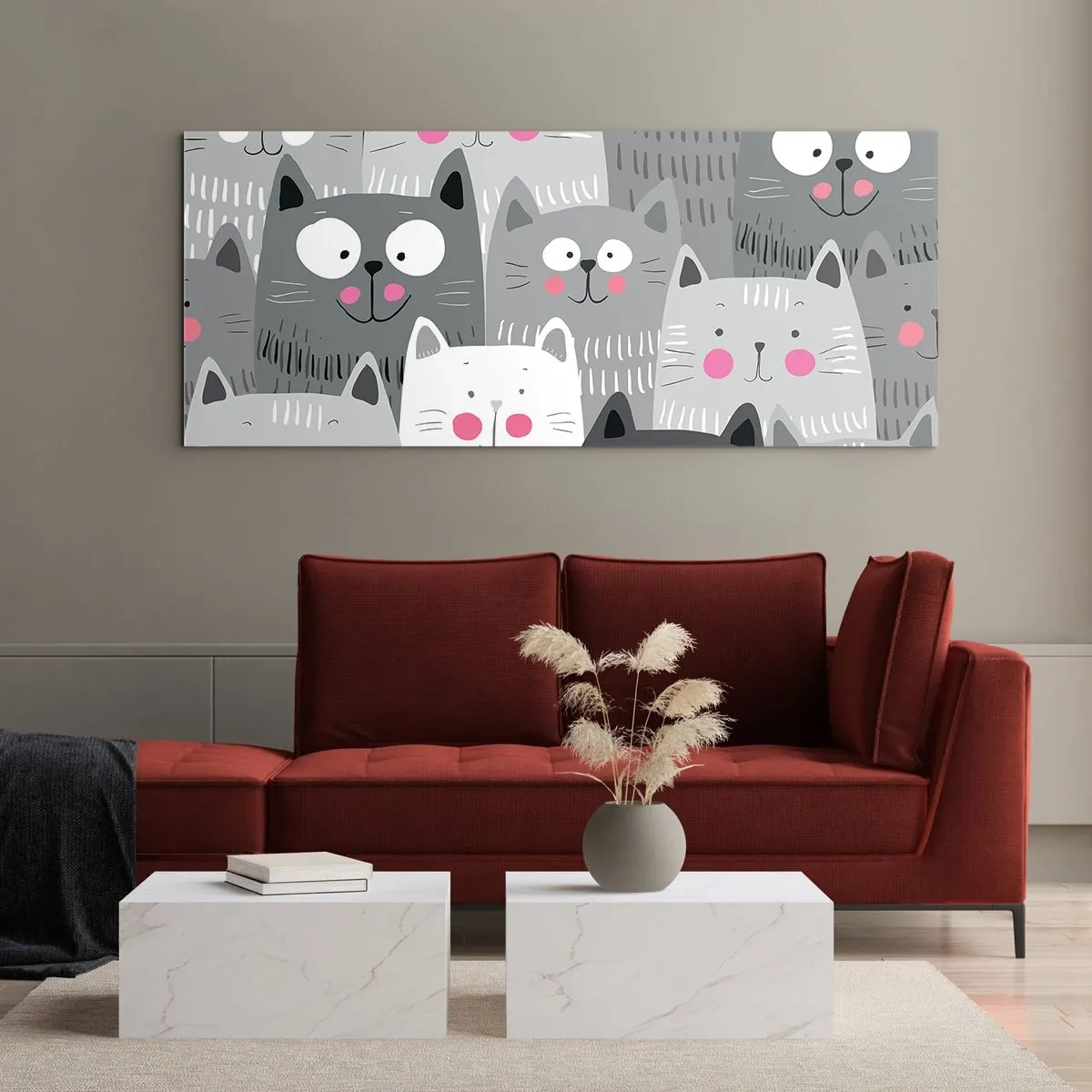 Obraz na szkle - Koci świat - 90x30 cm