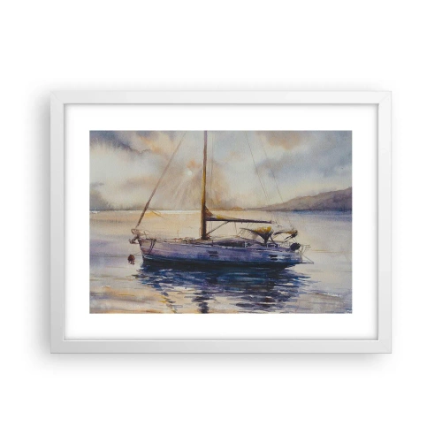 Plakat w białej ramie - Wieczór w zatoce - 40x30 cm