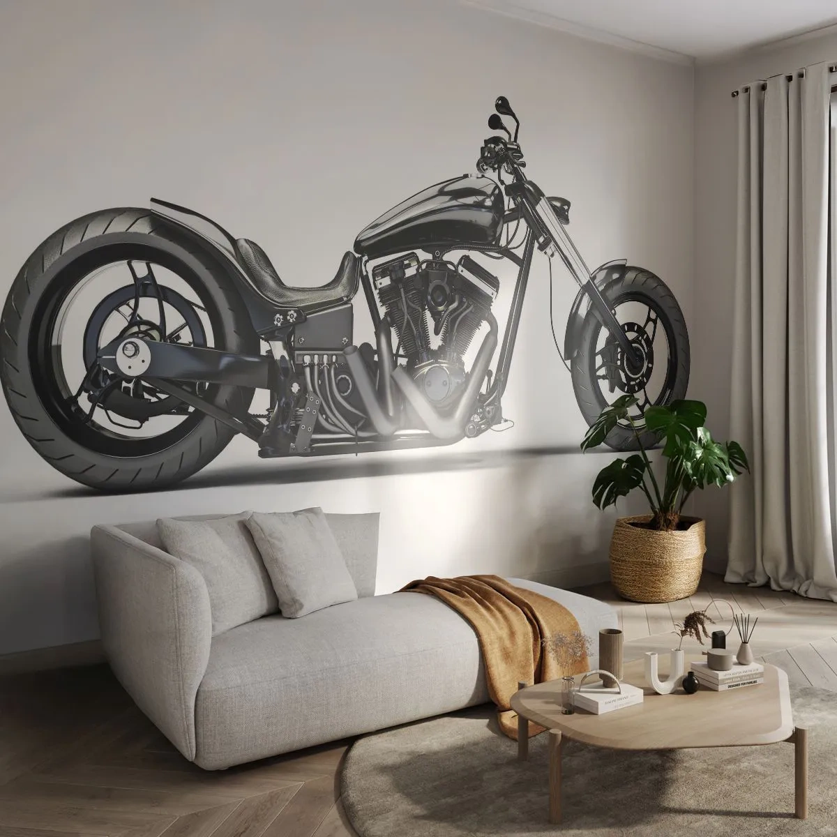 Fototapeta Premium Canvas - Dla kochających wolność - Motoryzacja, Motocykl, Chopper - 250x175 cm