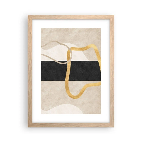 Plakat w ramie jasny dąb - Kształty zapętlone - 30x40 cm