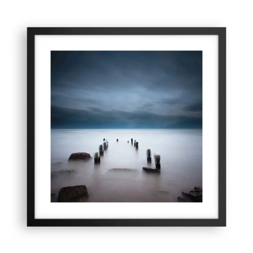 Plakat w czarnej ramie - Zamyślone jezioro - 40x40 cm