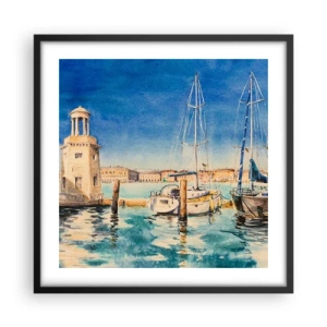 Plakat w czarnej ramie - Słoneczna laguna - 50x50 cm