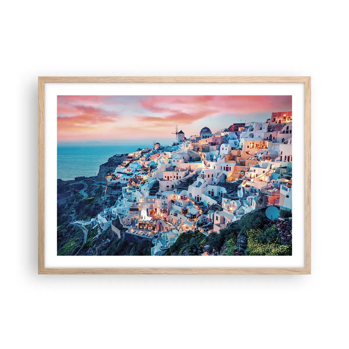 Plakat w ramie jasny dąb - Twoje wielkie greckie wakacje - 70x50 cm