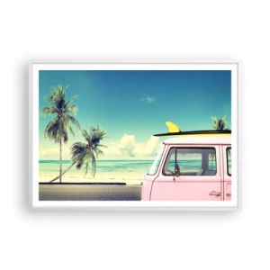 Plakat w białej ramie - Wakacje czas zacząć - 100x70 cm