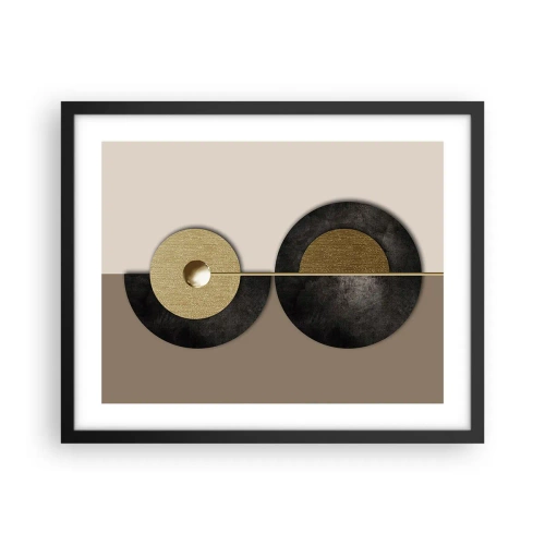Plakat w czarnej ramie - Wariacje wokół koła - 50x40 cm