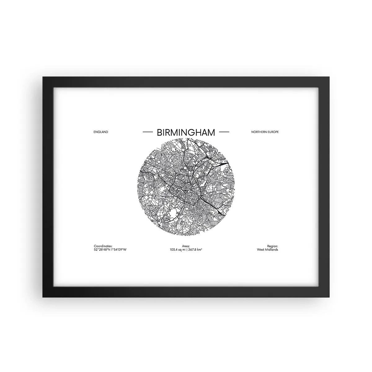 Plakat w czarnej ramie - Anatomia Birmingham - 40x30 cm