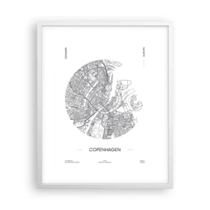 Plakat w białej ramie - Anatomia Kopenhagi - 40x50 cm
