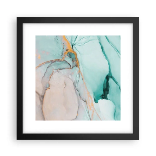 Plakat w czarnej ramie - Taniec kształtów i barw - 30x30 cm