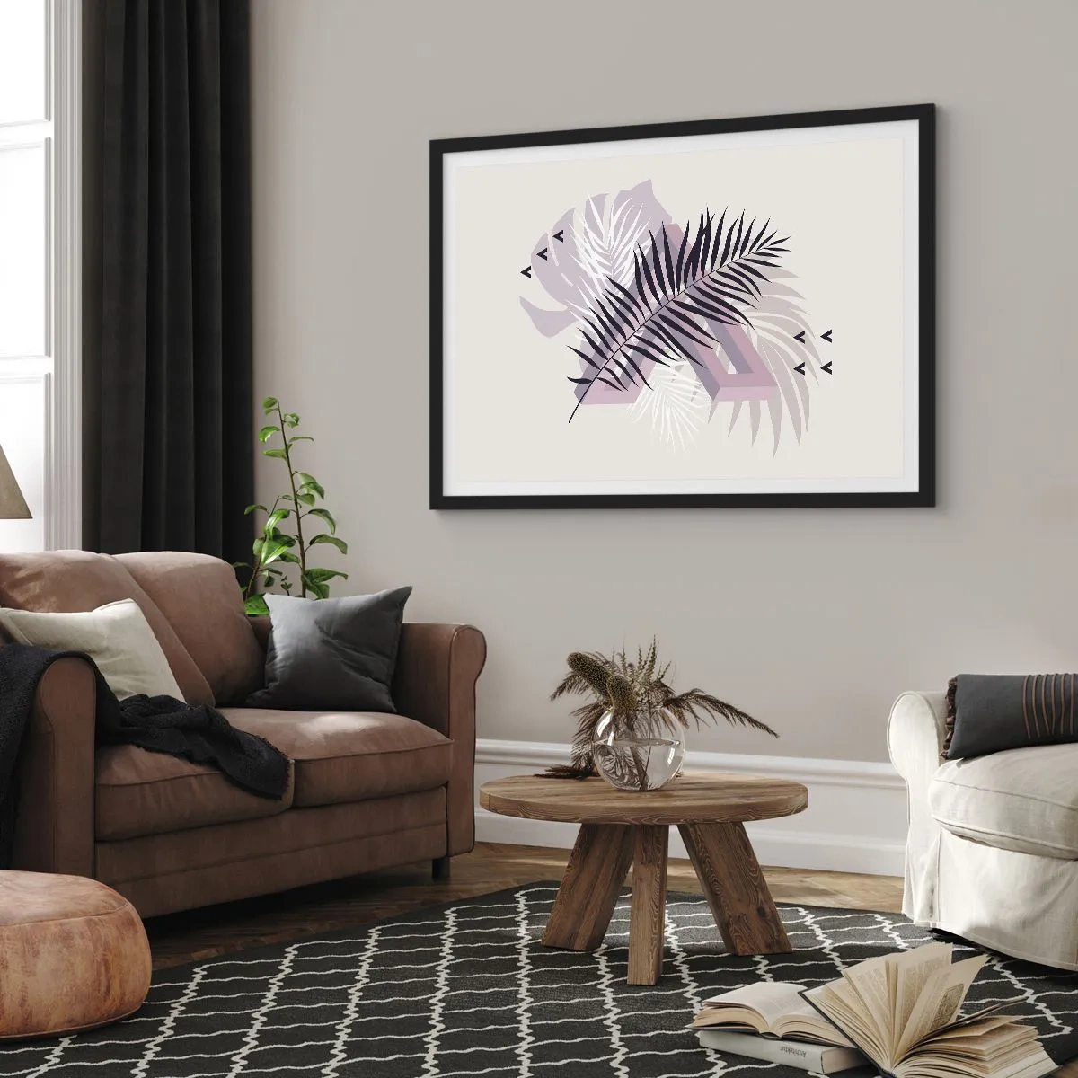 Plakat w czarnej ramie - Cień cienia - 40x30 cm