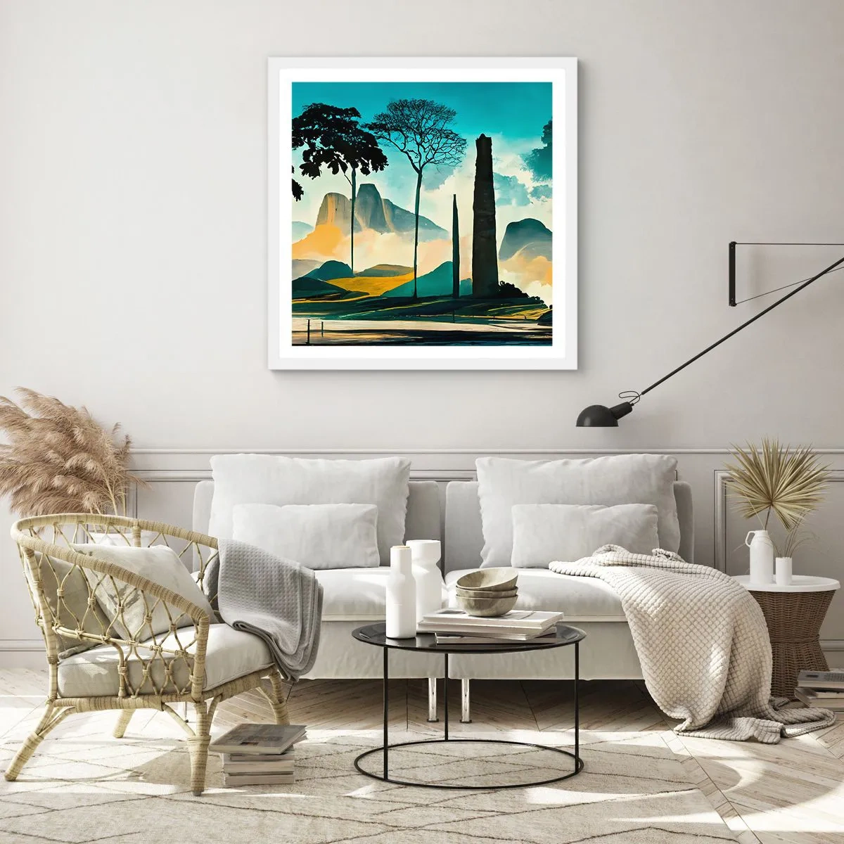 Plakat w białej ramie - Wciąż wyżej i wyżej - 30x30 cm