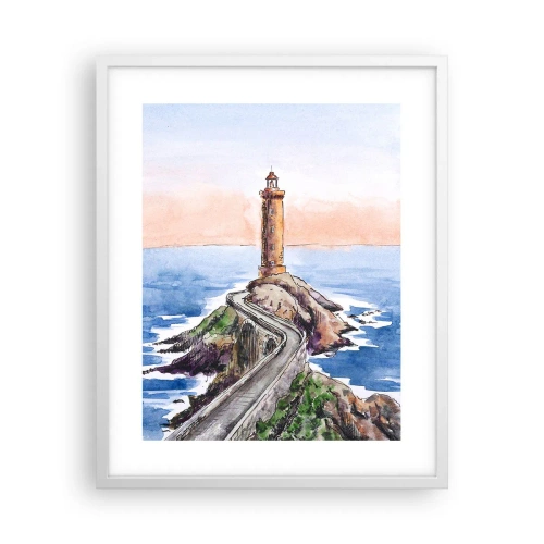 Plakat w białej ramie - Zwrócona ku morzu - 40x50 cm