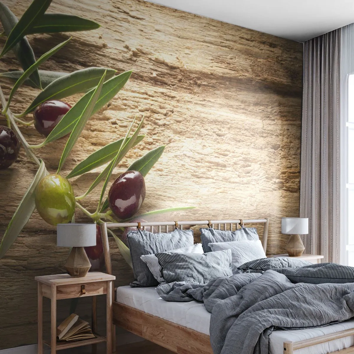 Fototapeta Standard Eco - Prosto od natury - Gałązka Oliwna, Natura, Oliwki - 250x175 cm