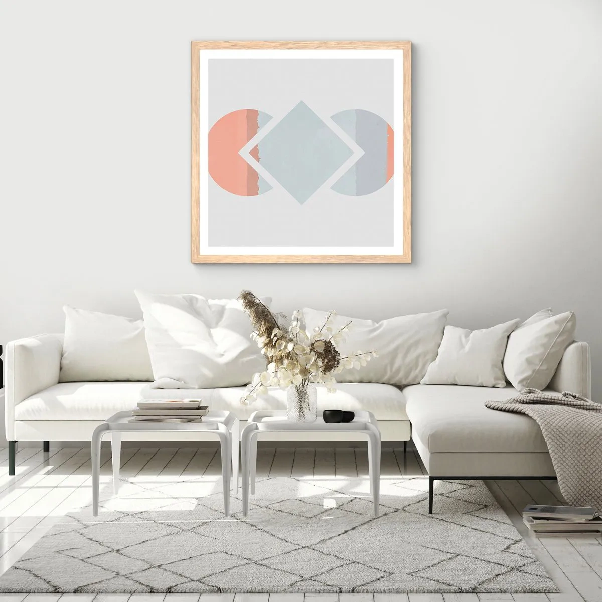 Plakat w ramie jasny dąb - Sytuacja jest jasna - 60x60 cm