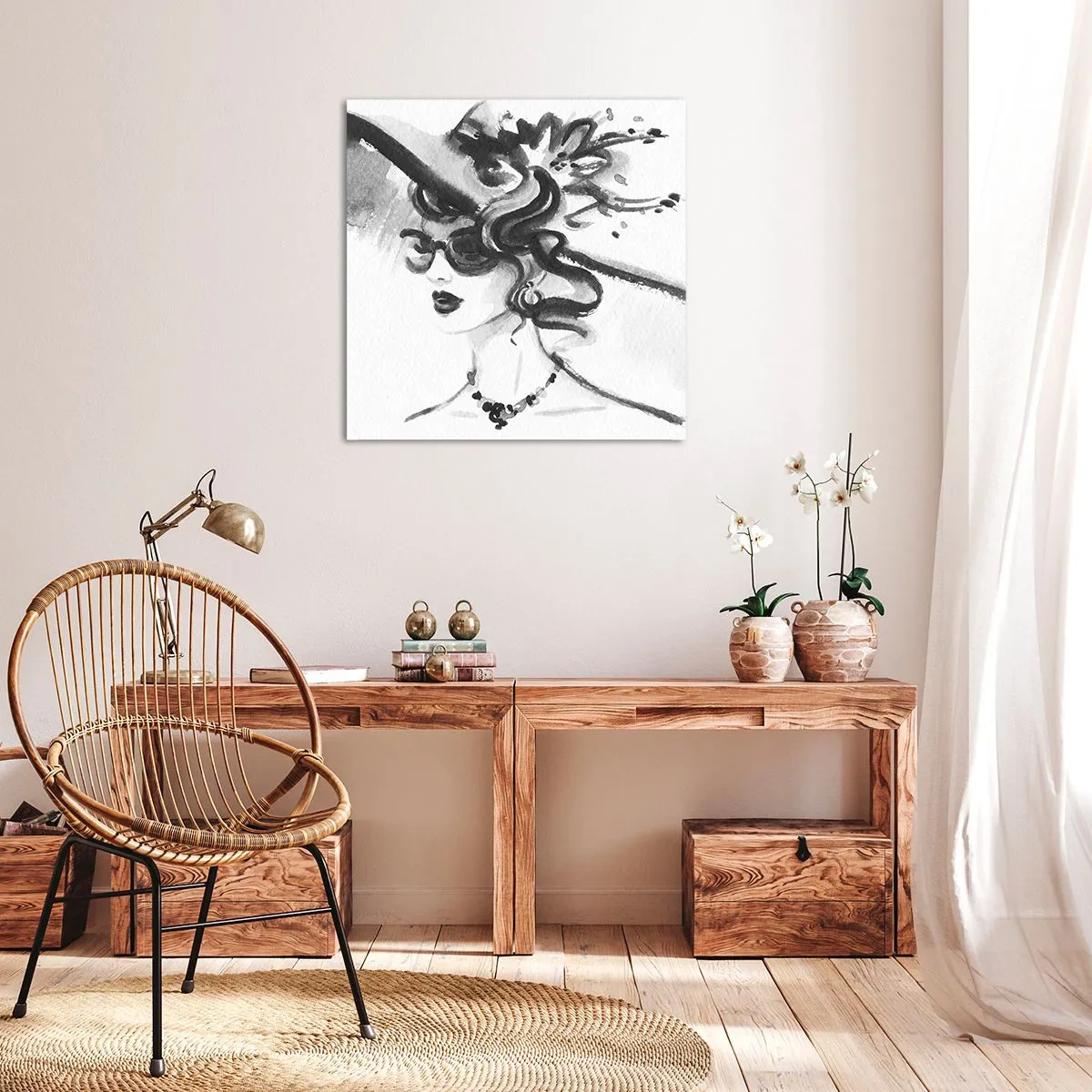 Obraz na płótnie - Dama z charakterem - 70x70 cm