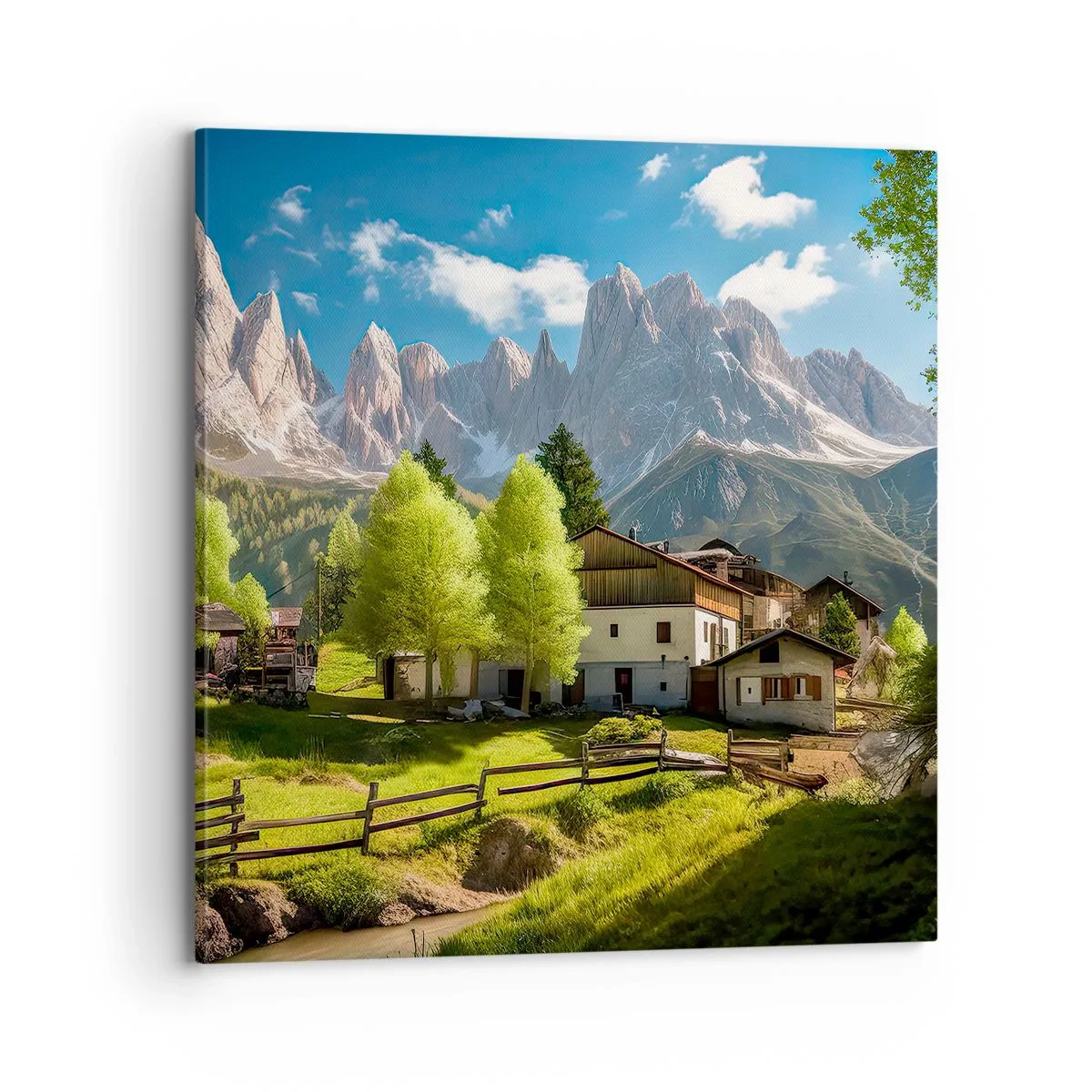 Obraz na płótnie - Alpejska sielanka - 70x70 cm